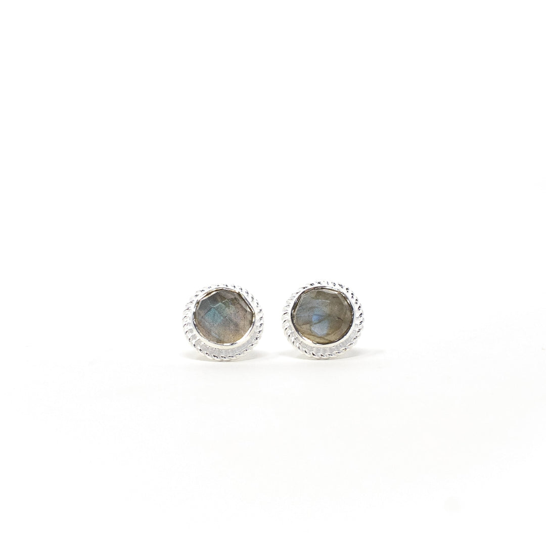 Boho Orb Stud Labradorite