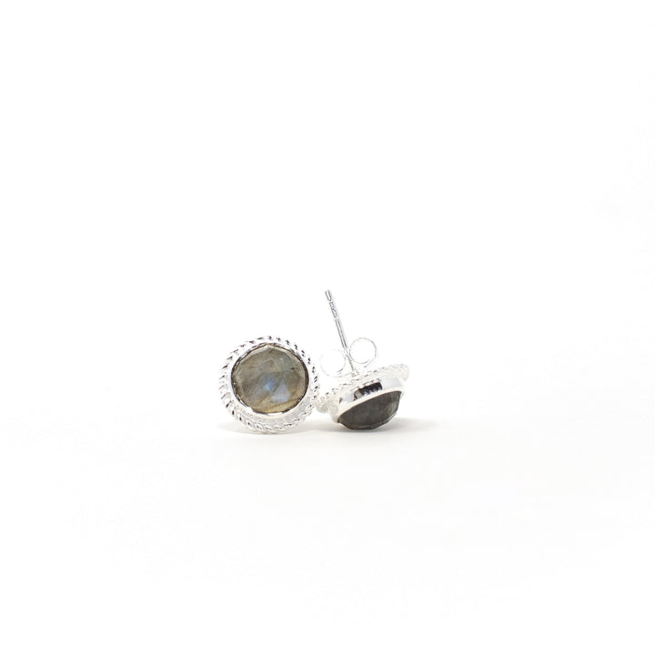 Boho Orb Stud Labradorite